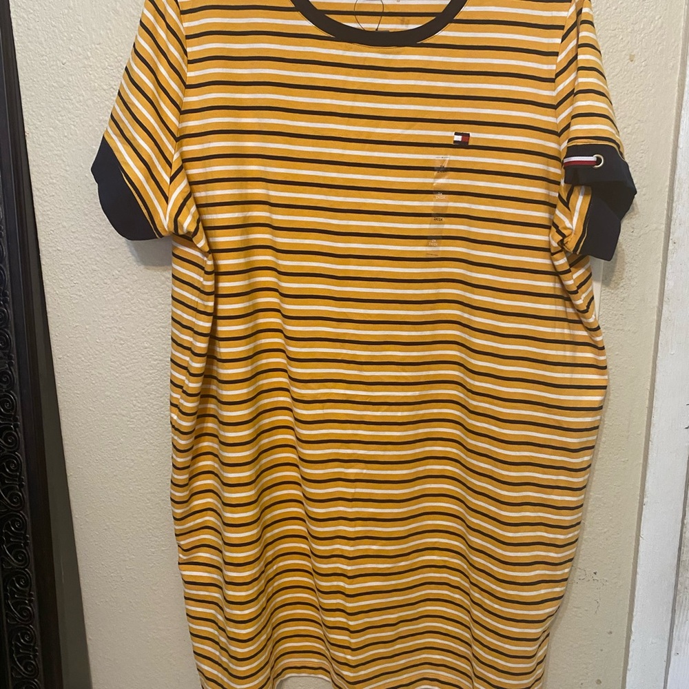 Tommy Hilfiger Yellow and Black Striped Dress